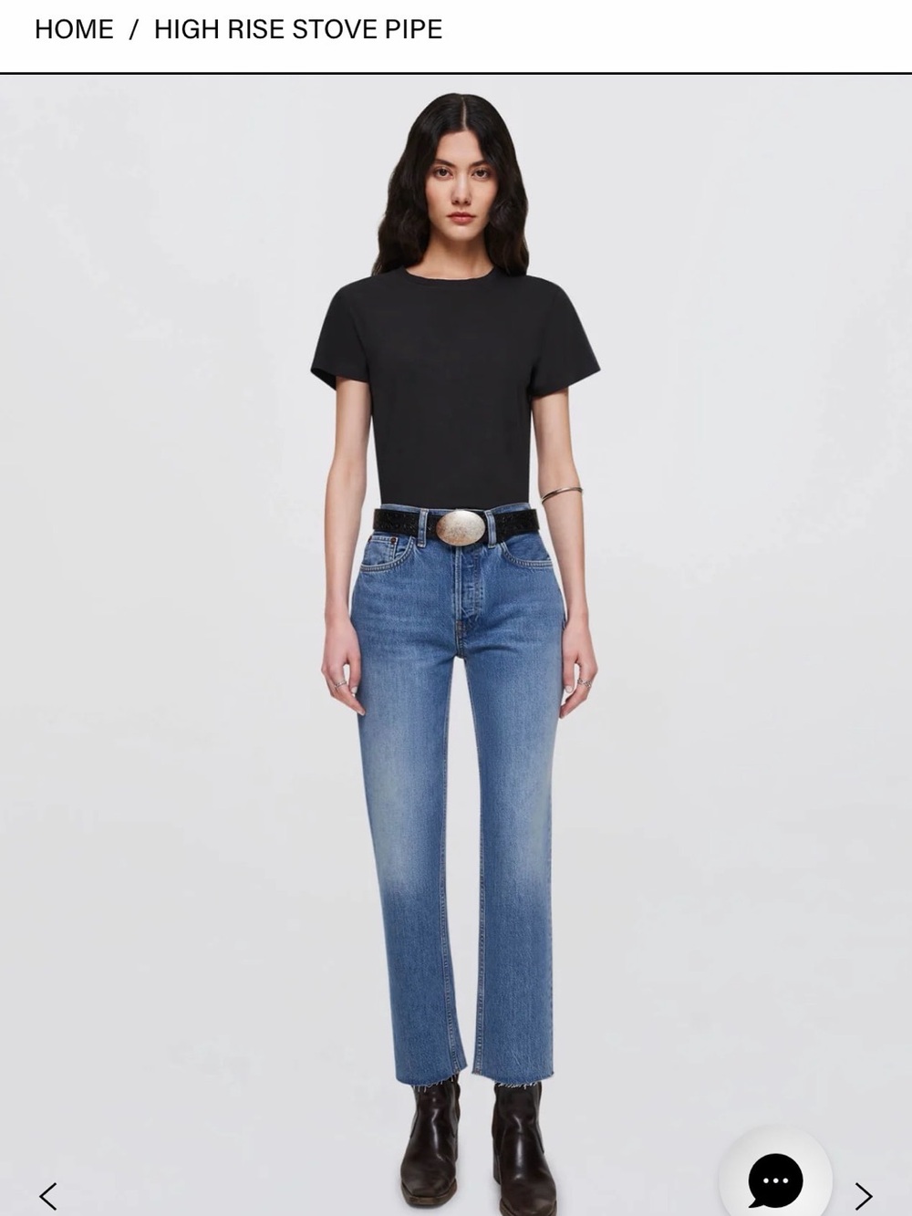 REDONE High Rise Stove Pipe Jeans in Clean Dusk size 32